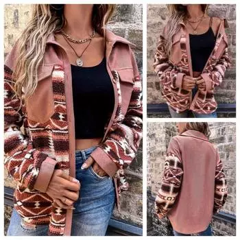 Женская европейская и американская мода новый плюшевый темперамент теплое пальто женщина S персиковый