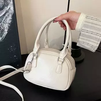 Женская фактурная маленькая сумочка, однотонная сумка через плечо из полиуретана, сумка-подушка, маленькая сумка на одно плечо в осенне-зимнем стиле чёрный