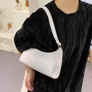 Женская фактурная сумка на одно плечо из искусственной кожи большой емкости, однотонная, повседневная, на молнии, женская, для девочек, сумка-хобо, кошелек серебряный