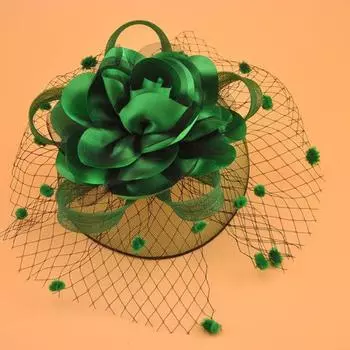 Женская фетровая шляпа, вуаль, ажурная сетка, цветочный декор в горошек, королевское украшение для волос, реквизит для фотографии серый