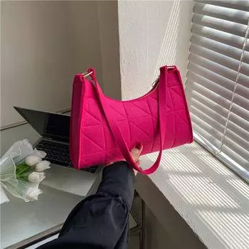 Женская фетровая сумка подмышками, модная сумка-мессенджер большой емкости, сумка через плечо, сумка через плечо чёрный