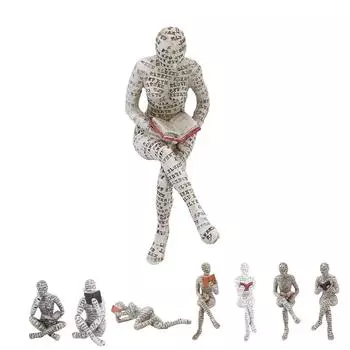 Женская фигурка из смолы, инновационная читающая фигурка из целлюлозы, украшения для книжной полки для украшения дома, украшение для книжной полки