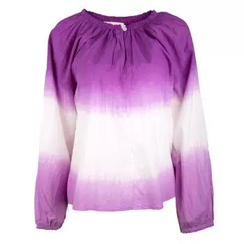 Женская фиолетовая блузка с принтом тай-дай из хлопка Nicolira LA PETITE ETOILE S фиолетовый