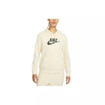 Женская флисовая худи Nike Standard Fit с буквенным логотипом, бежевая DQ5776-113 S