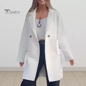 Женская флисовая куртка с застежкой на пуговицы, пушистое платье-пальто, однотонное плюшевое теплое пальто средней длины для офисных вечеринок, путешествий M хаки