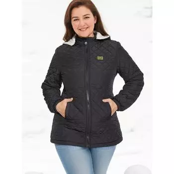 Женская флисовая куртка свободного покроя с капюшоном на осень и зиму, пальто с длинным рукавом, верхняя одежда 0XL чёрный