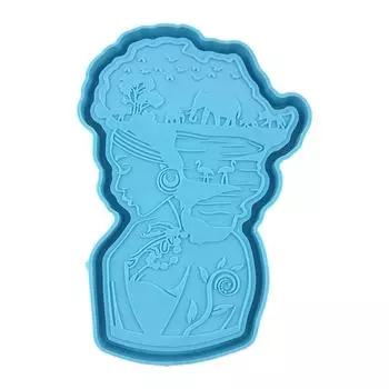 Женская форма для подноса из силиконовой смолы, форма для подноса для красоты головы, силиконовая форма для сервировочной доски на роликах для литья эпоксидной смолы