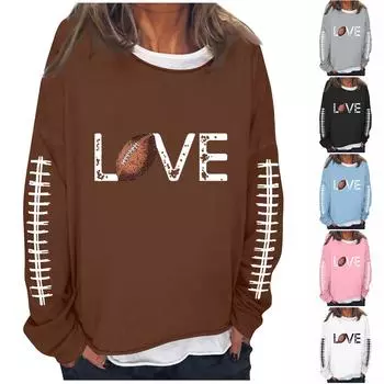 Женская футбольная толстовка Game Day, милый забавный воскресный повседневный пуловер с длинными рукавами и круглым вырезом, топ