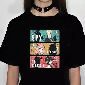 Женская футболка Anya Y2K, женская уличная одежда y2k, одежда в стиле комиксов XL