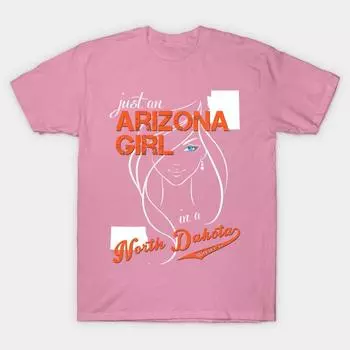 Женская футболка Аризона Северная Дакота Принт Харадзюку Кавайная футболка Летняя футболка с коротким рукавом Женская футболка Топ S розовый