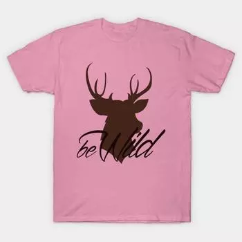 Женская футболка Be Wild с принтом Харадзюку, кавайная футболка, летняя футболка с коротким рукавом, женская футболка, топ S розовый