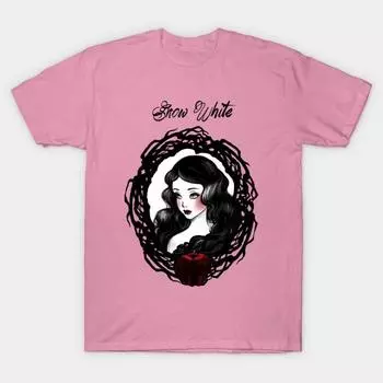 Женская футболка Белоснежка Принт Харадзюку Каваий Футболка Летняя С коротким рукавом Женская футболка Топ S розовый