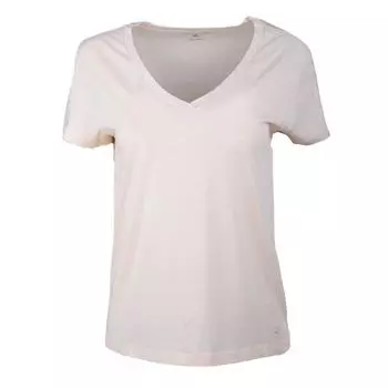 Женская футболка без принта Enza с V-образным вырезом CORLEONE XS бежевый