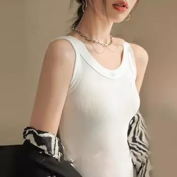 Женская футболка без рукавов с U-образным вырезом, женская футболка, уличный жилет, топ M чёрный