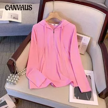 Женская футболка больших размеров с капюшоном и длинными рукавами из тонкого шелкового весеннего шёлка для похудения 2XL чёрный