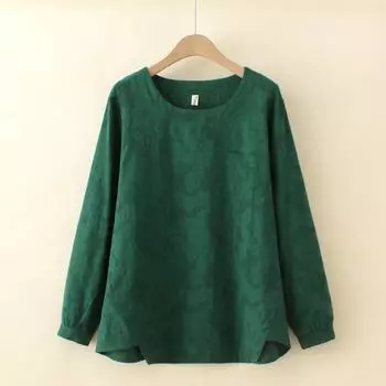 Женская футболка больших размеров с круглым вырезом и длинными рукавами, весна-осень, удобная печать, хлопковые топы 4XL