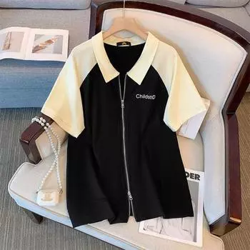 Женская футболка больших размеров с напуском, повседневные простые свободные топы с короткими рукавами 2XL чёрный