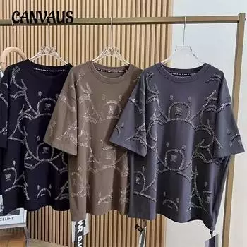 Женская футболка больших размеров, весенние и летние свободные топы с короткими рукавами для снижения возраста медведя L чёрный