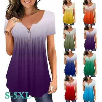 Женская футболка большого размера, летние повседневные футболки с короткими рукавами и принтом, большие размеры S-5XL S