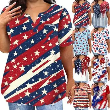 Женская футболка большого размера, повседневный топ с карманами и V-образным вырезом с короткими рукавами XXXL