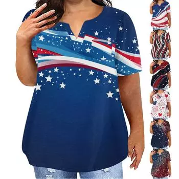 Женская футболка большого размера, повседневный топ с карманами и V-образным вырезом с короткими рукавами L