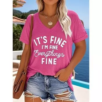 Женская футболка большого размера с рисунком, вдохновленная буквами, с короткими рукавами, повседневная футболка для лета и осени XS