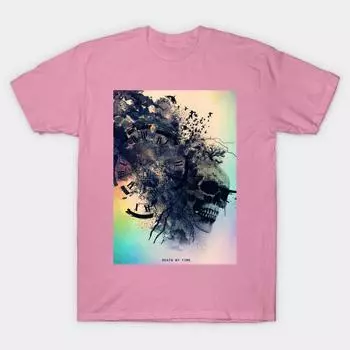 Женская футболка Death By Time с принтом Харадзюку, кавайная футболка, летняя футболка с коротким рукавом, женская футболка, топ S розовый