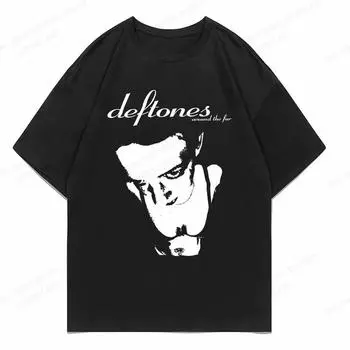 Женская футболка Deftones, милые модные топы с принтом, черная футболка, женская летняя футболка 90-х годов, футболка с рисунком для девочек, женские милые топы, футболка M чёрный