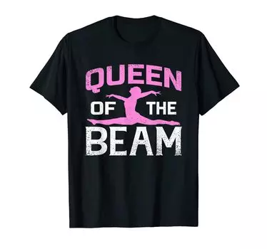 Женская футболка для девочек Queen of the Beam Balance Artistic Gymnastics чёрный