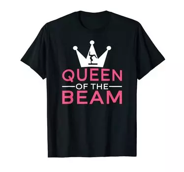 Женская футболка для девочек Queen of the Beam Balance Artistic Gymnastics чёрный