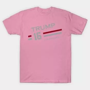 Женская футболка Дональд Трамп 2016 Принт Харадзюку Кавайная футболка Летняя футболка с коротким рукавом Женская футболка Топ S розовый