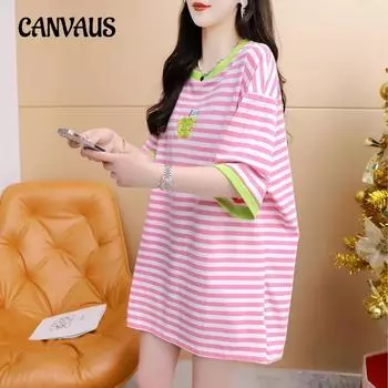 Женская футболка Dopamine с короткими рукавами, летняя вышивка, пэчворк, темперамент со свободным верхом M розовый