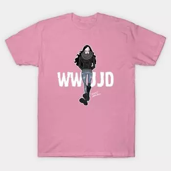 Женская футболка Джессика Джонс Принт Харадзюку Каваий Футболка Летняя с коротким рукавом Женская футболка Топ S розовый