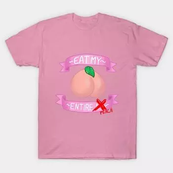 Женская футболка Eat My Entire Peach с принтом Харадзюку Кавайная футболка Летняя с коротким рукавом Женская футболка Топ S