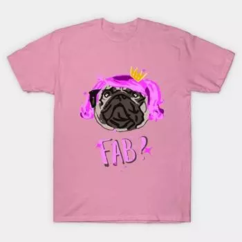 Женская футболка Fab Pug с принтом Харадзюку Кавайная футболка Летняя футболка с коротким рукавом Женская футболка Топ S розовый