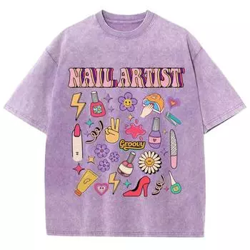 Женская футболка Girly Pink Cosmetic Elements Printed Hot Sweet Heart, высокое качество, свободная стирка, короткий рукав S