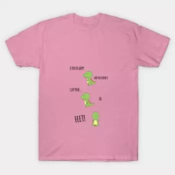 Женская футболка Happy T Rex с принтом Харадзюку Каваий футболка Летняя футболка с коротким рукавом Женская футболка Топ S