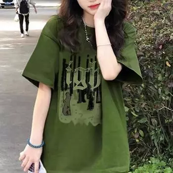 Женская футболка Harajuku большого размера с графическим принтом, американская винтажная футболка из чистого хлопка с буквенным принтом, летняя повседневная футболка y2k, хипстерские топы, уличная одежда M