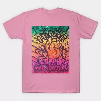 Женская футболка Hippie Nation с принтом Харадзюку, кавайная футболка, летняя футболка с коротким рукавом, женская футболка, топ S