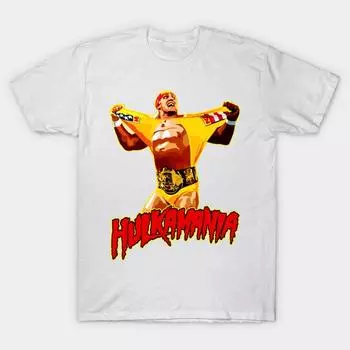 Женская футболка Hulkamania с принтом Харадзюку Каваий Летняя футболка с коротким рукавом Женская футболка Топ M белый