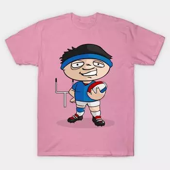 Женская футболка Игрок в регби Принт Харадзюку Кавайная футболка Летняя футболка с коротким рукавом Женская футболка Топ S