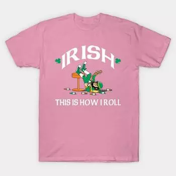 Женская футболка Ирландское питье Вот как я катаюсь Принт Харадзюку Кавайная футболка Летняя с коротким рукавом Женская футболка Топ S розовый