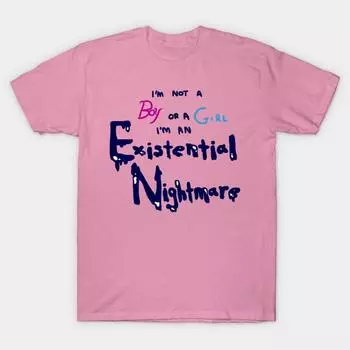 Женская футболка Экзистенциальный кошмар Принт Харадзюку Кавайная футболка Летняя футболка с коротким рукавом Женская футболка Топ S розовый