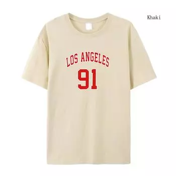 Женская футболка Los Angeles 91 Usa City Letter Streetwear Летняя футболка с короткими рукавами Футболка большого размера с короткими рукавами XS