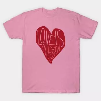 Женская футболка Love Is All You Need с принтом Харадзюку, кавайная футболка, летняя футболка с коротким рукавом, женская футболка, топ S