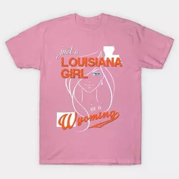 Женская футболка Луизиана Вайоминг Харадзюку Принт Каваий Футболка Летняя с коротким рукавом Женская футболка Топ S розовый