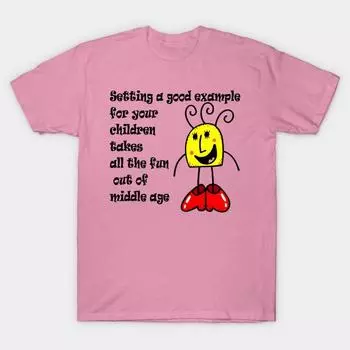 Женская футболка Мать подает хороший пример детям Принт Харадзюку Кавайная футболка Летняя футболка с коротким рукавом Женский топ S розовый