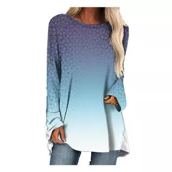 Женская футболка модная футболка с принтом в стиле Харадзюку топ с длинными рукавами плюс размер круглый вырез уличная одежда повседневная футболка 5XL