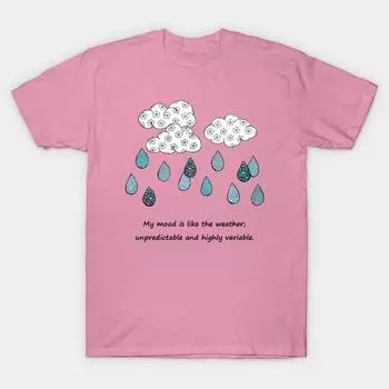 Женская футболка Настроение Погода Принт Харадзюку Каваий Футболка Летняя с коротким рукавом Женская футболка Топ S розовый