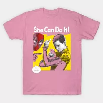 Женская футболка Negasonican Do It с принтом Харадзюку Кавайная футболка Летняя футболка с коротким рукавом Женская футболка Топ S розовый